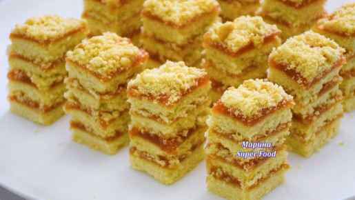 Легкий и вкусный торт за 20 минут с яблочным повидлом