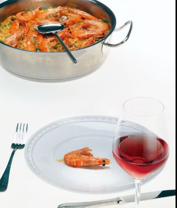 Паэлья с креветками и курицей