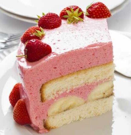 Клубнично-банановый торт