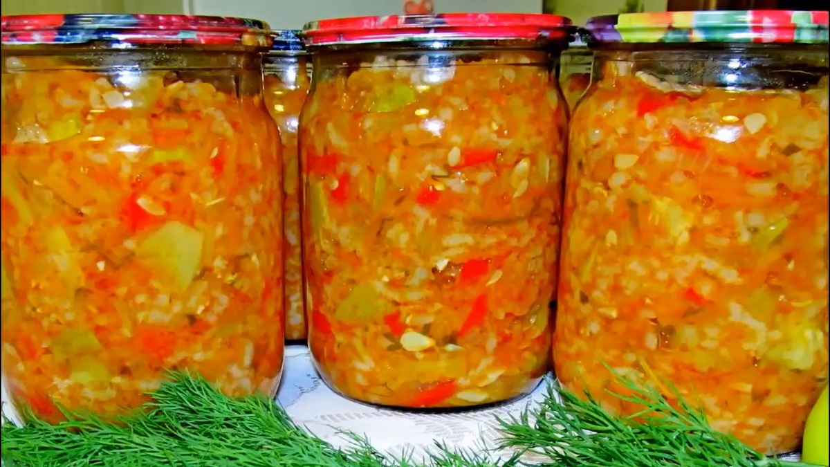 Как вкусно закатать кабачки на зиму: рецепт с рисом и овощами
